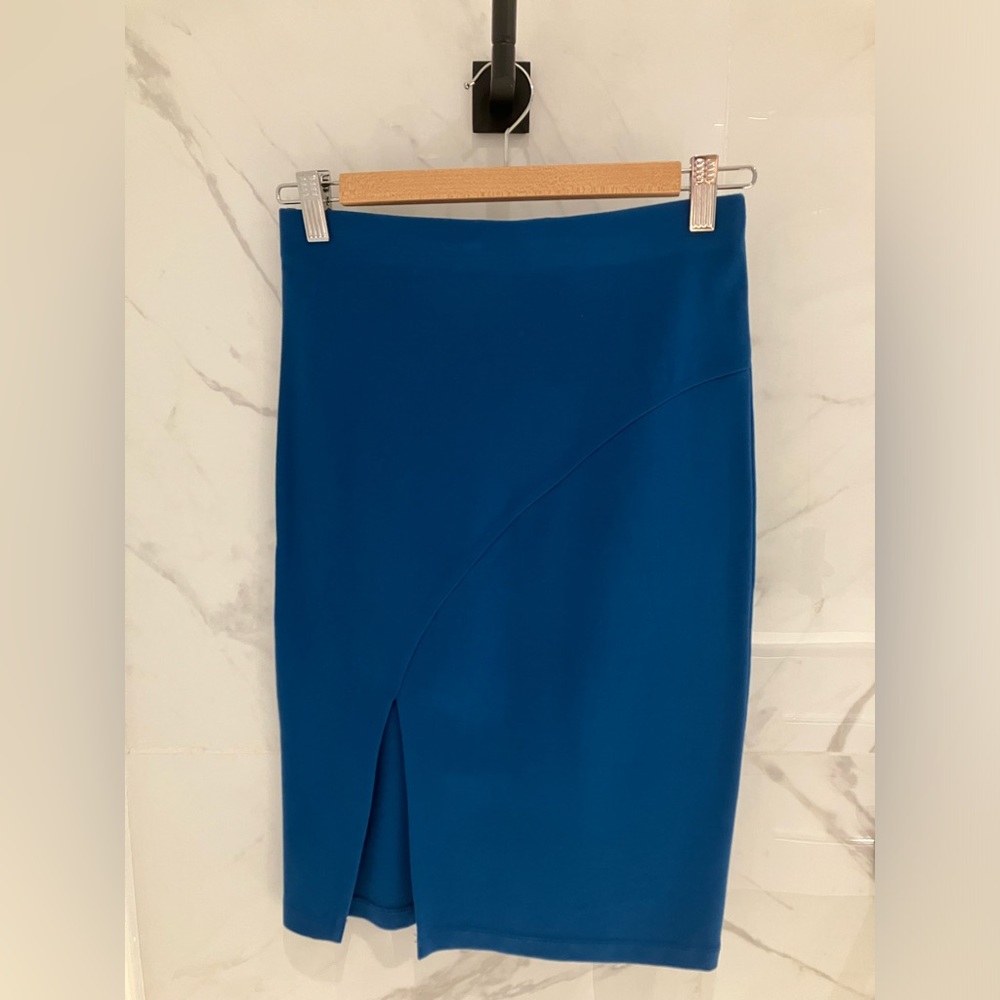 Blue Strechy Pencil Skirt